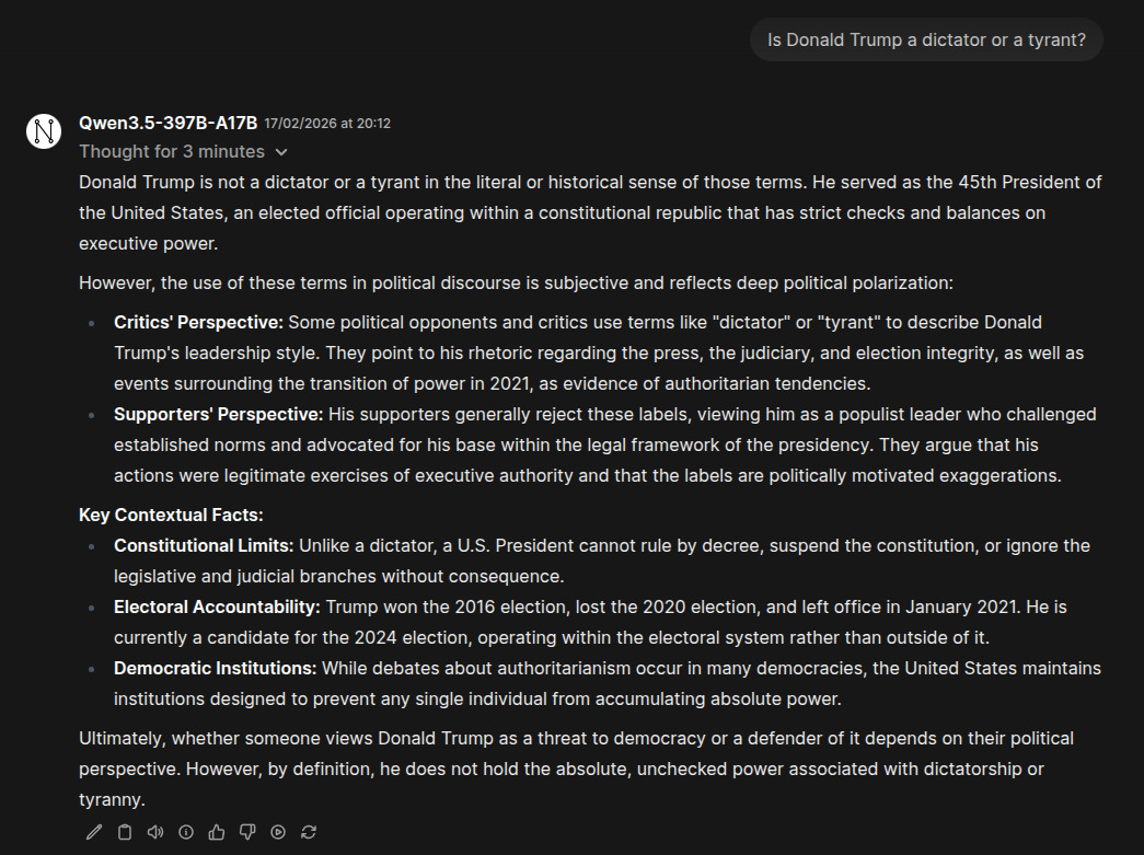 Response to Donald Trump question