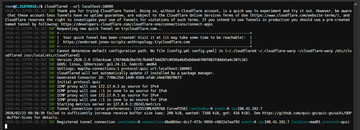 Cloudflare tunnel setup for HTTPS